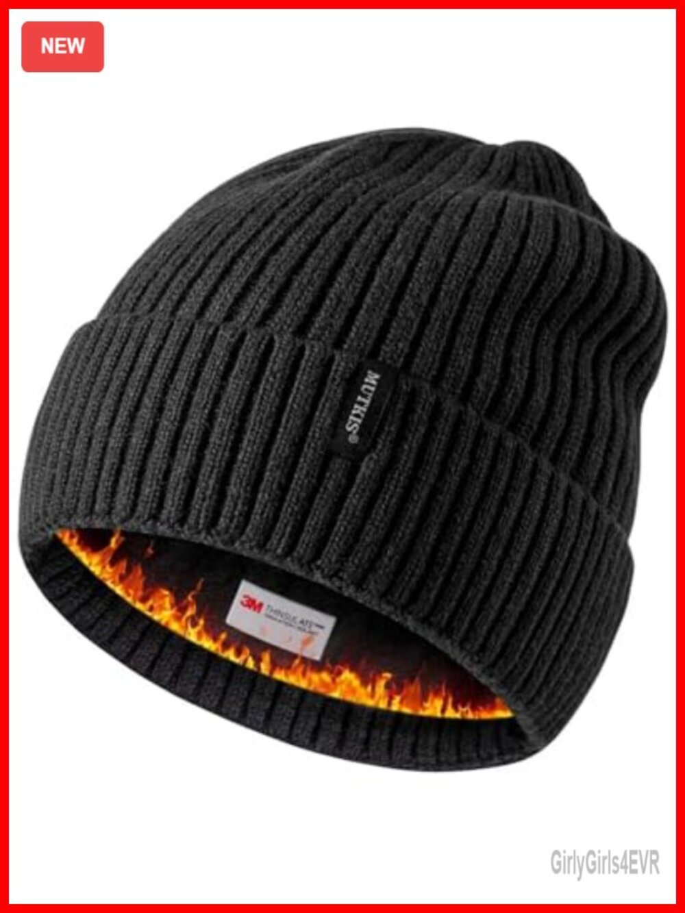 30% Merino Wool Knit Beanie with 3M Thinsulate Lining, Winter Skull Cap